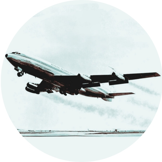 Pan Am pushed the envelope, convincing Boeing to develop the B-707 Jet